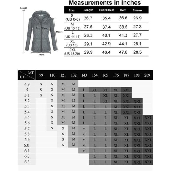 Women's Full-Zip Fleece-Lined Hoodie – Sports Sweatshirt with Handy Pockets - Picture 6 of 6